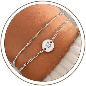 Silver Initial Bracelets For Women Jewelry Gifts Trendy - Dainty